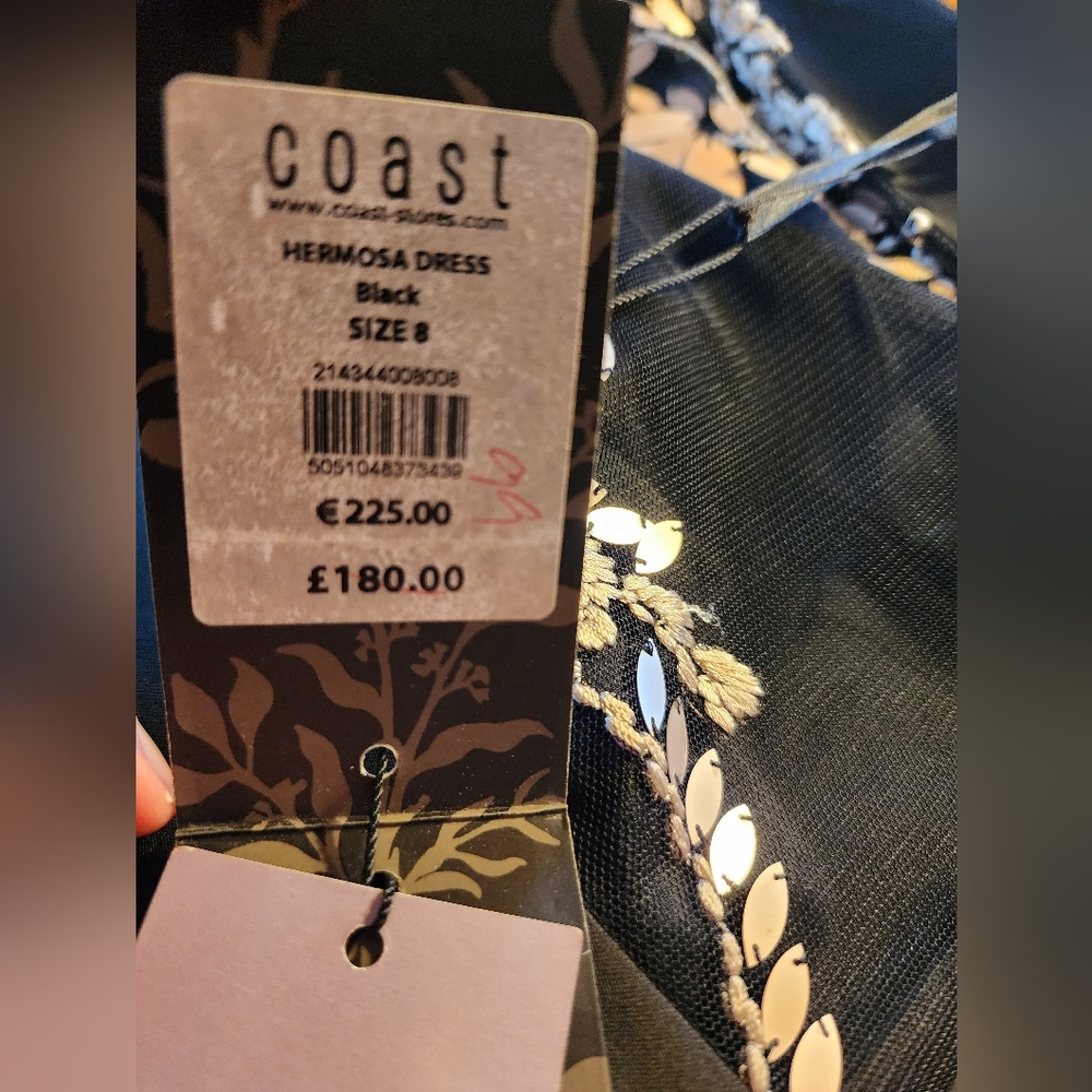 Coast Hermosa Dress Black Duchess Satin Sleeveless Size 4 (NWT) - Picture 6 of 16